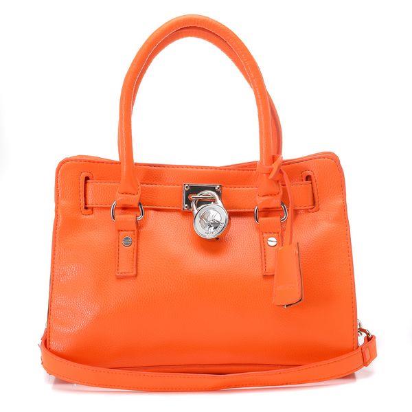 michael kors hamilton satchel tangerine sølv Redusert Pris mzmnx